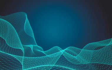 Çokgen alanı düşük Poli koyu arka plan, 3d render