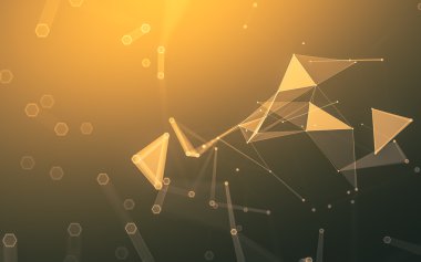 Çokgen alanı düşük Poli koyu arka plan, 3d render