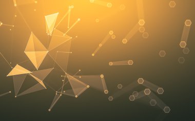 Çokgen alanı düşük Poli koyu arka plan, 3d render