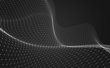 Çokgen alanı düşük Poli koyu arka plan, 3d render