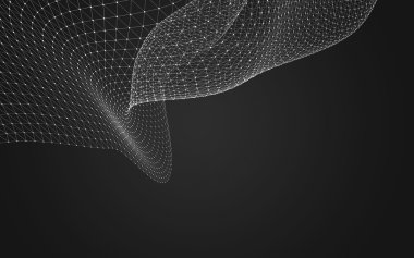 Çokgen alanı düşük Poli koyu arka plan, 3d render