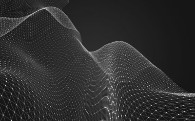 Çokgen alanı düşük Poli koyu arka plan, 3d render