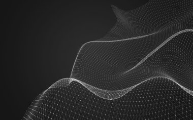 Çokgen alanı düşük Poli koyu arka plan, 3d render