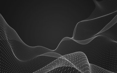 Çokgen alanı düşük Poli koyu arka plan, 3d render