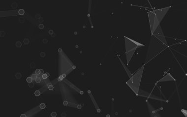 Çokgen alanı düşük Poli koyu arka plan, 3d render
