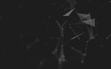 Çokgen alanı düşük Poli koyu arka plan, 3d render