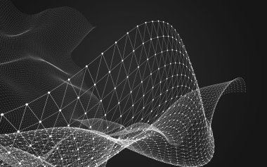 Çokgen alanı düşük Poli koyu arka plan, 3d render