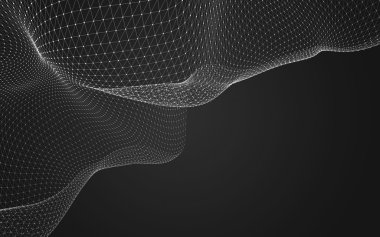 Çokgen alanı düşük Poli koyu arka plan, 3d render