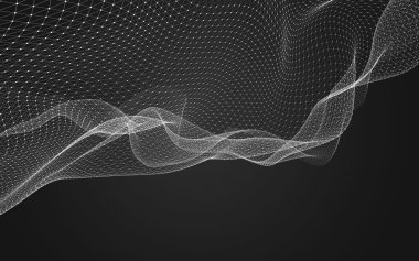 Çokgen alanı düşük Poli koyu arka plan, 3d render