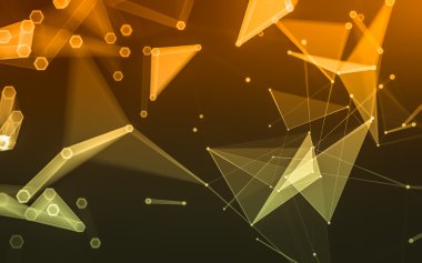 Çokgen alanı düşük Poli koyu arka plan, 3d render