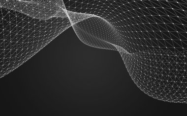 Çokgen alanı düşük Poli koyu arka plan, 3d render