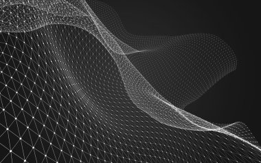 Çokgen alanı düşük Poli koyu arka plan, 3d render