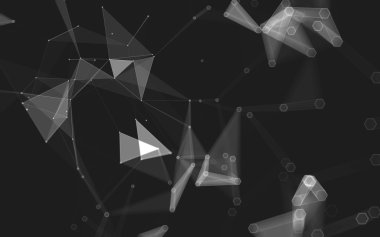Çokgen alanı düşük Poli koyu arka plan, 3d render