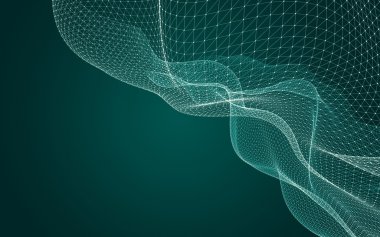 Çokgen alanı düşük Poli koyu arka plan, 3d render