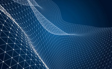 Çokgen alanı düşük Poli koyu arka plan, 3d render