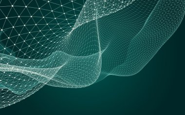 Çokgen alanı düşük Poli koyu arka plan, 3d render