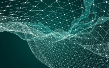 Çokgen alanı düşük Poli koyu arka plan, 3d render