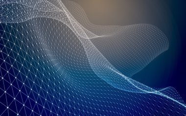 Çokgen alanı düşük Poli koyu arka plan, 3d render