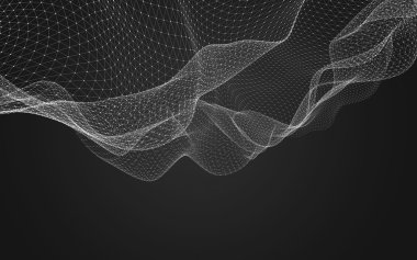 Çokgen alanı düşük Poli koyu arka plan, 3d render