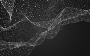 Çokgen alanı düşük Poli koyu arka plan, 3d render