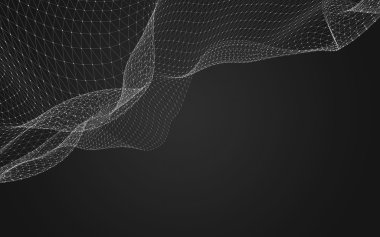 Çokgen alanı düşük Poli koyu arka plan, 3d render