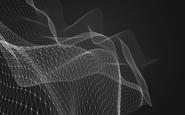 Çokgen alanı düşük Poli koyu arka plan, 3d render