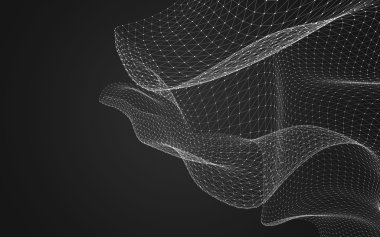 Çokgen alanı düşük Poli koyu arka plan, 3d render