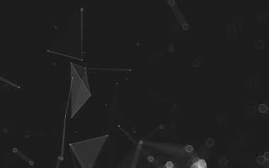 Çokgen alanı düşük Poli koyu arka plan, 3d render