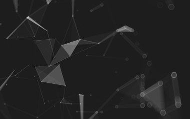 Çokgen alanı düşük Poli koyu arka plan, 3d render