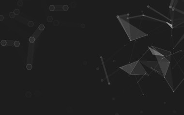 Çokgen alanı düşük Poli koyu arka plan, 3d render