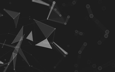 Çokgen alanı düşük Poli koyu arka plan, 3d render