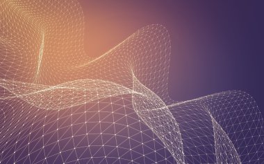 Çokgen alanı düşük Poli koyu arka plan, 3d render