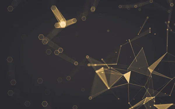 Çokgen alanı düşük Poli koyu arka plan, 3d render