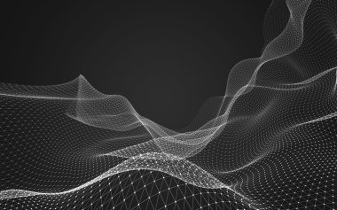 Çokgen alanı düşük Poli koyu arka plan, 3d render