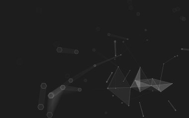 Çokgen alanı düşük Poli koyu arka plan, 3d render