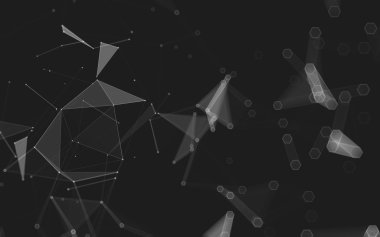 Çokgen alanı düşük Poli koyu arka plan, 3d render