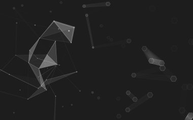 Çokgen alanı düşük Poli koyu arka plan, 3d render