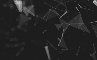 Çokgen alanı düşük Poli koyu arka plan, 3d render