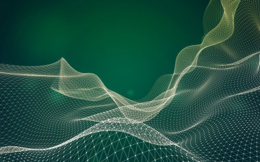 Çokgen alanı düşük Poli koyu arka plan, 3d render