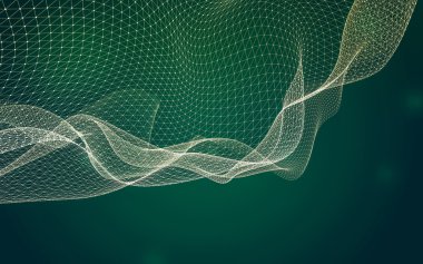 Çokgen alanı düşük Poli koyu arka plan, 3d render