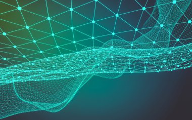 Çokgen alanı düşük Poli koyu arka plan, 3d render