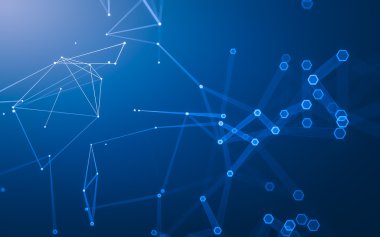 Çokgen alanı düşük Poli koyu arka plan, 3d render