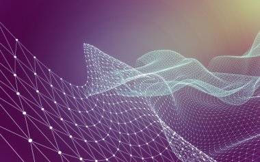 Çokgen alanı düşük Poli koyu arka plan, 3d render