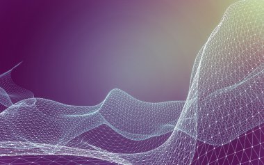 Çokgen alanı düşük Poli koyu arka plan, 3d render