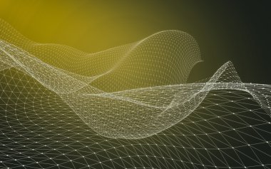 Çokgen alanı düşük Poli koyu arka plan, 3d render