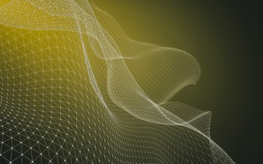 Çokgen alanı düşük Poli koyu arka plan, 3d render