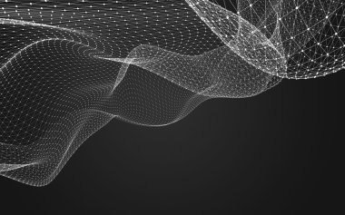 Çokgen alanı düşük Poli koyu arka plan, 3d render