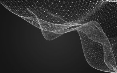 Çokgen alanı düşük Poli koyu arka plan, 3d render