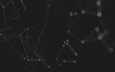 Çokgen alanı düşük Poli koyu arka plan, 3d render