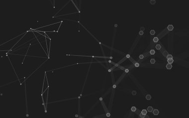 Çokgen alanı düşük Poli koyu arka plan, 3d render